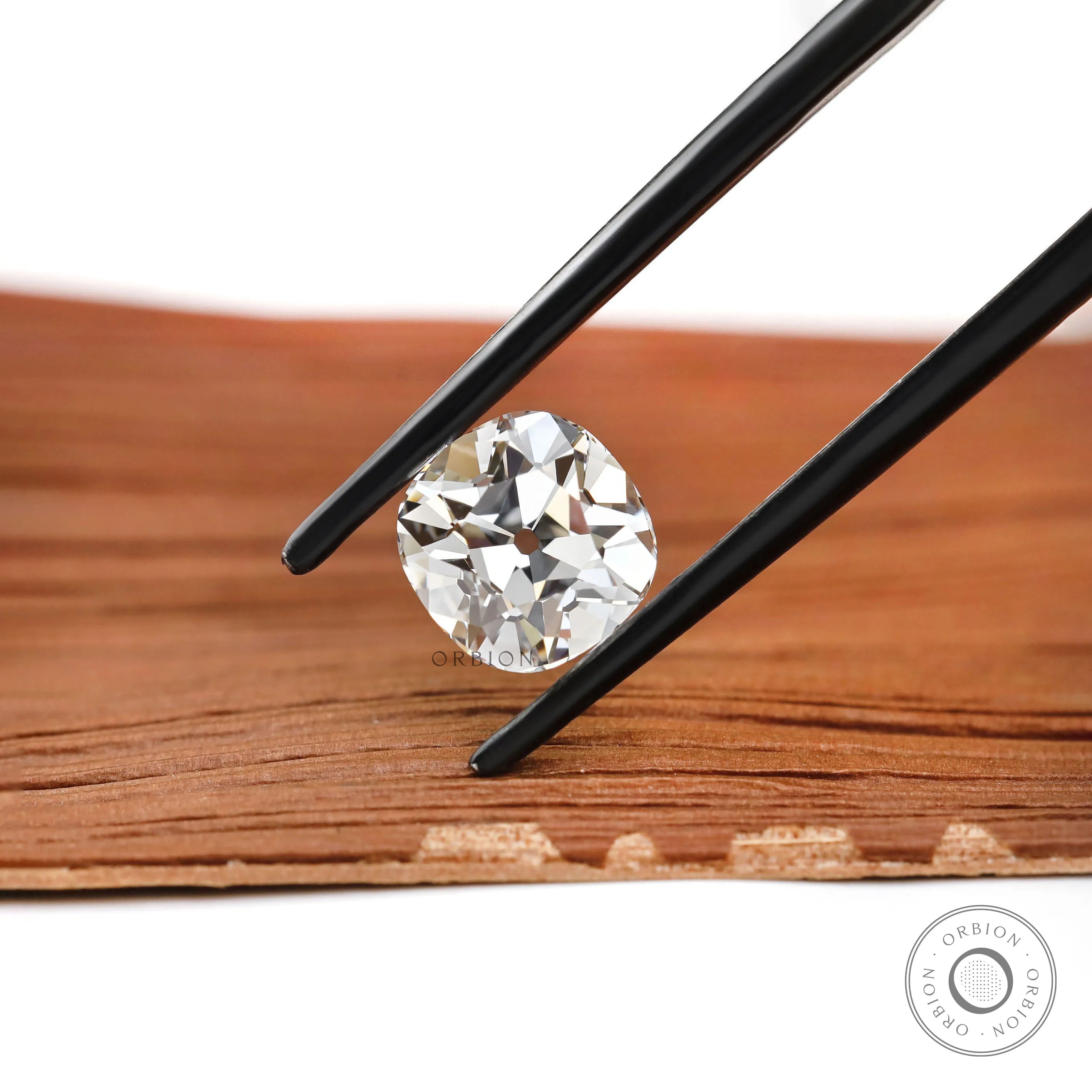 Eco friendly cushion lab diamond 2 ct with antique old mine cut faceting
