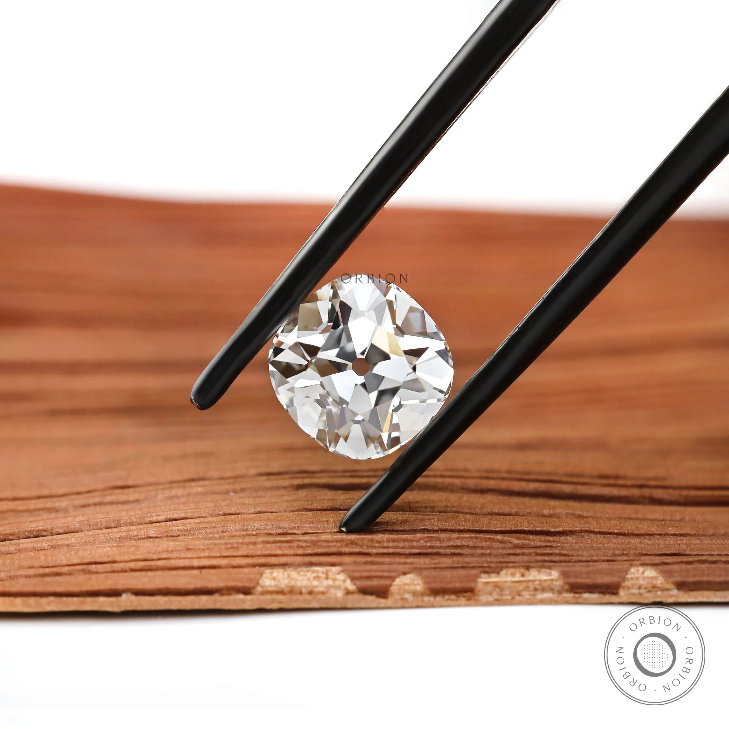 2 ct Loose lab grown diamond cushion shape with vintage old mine cut