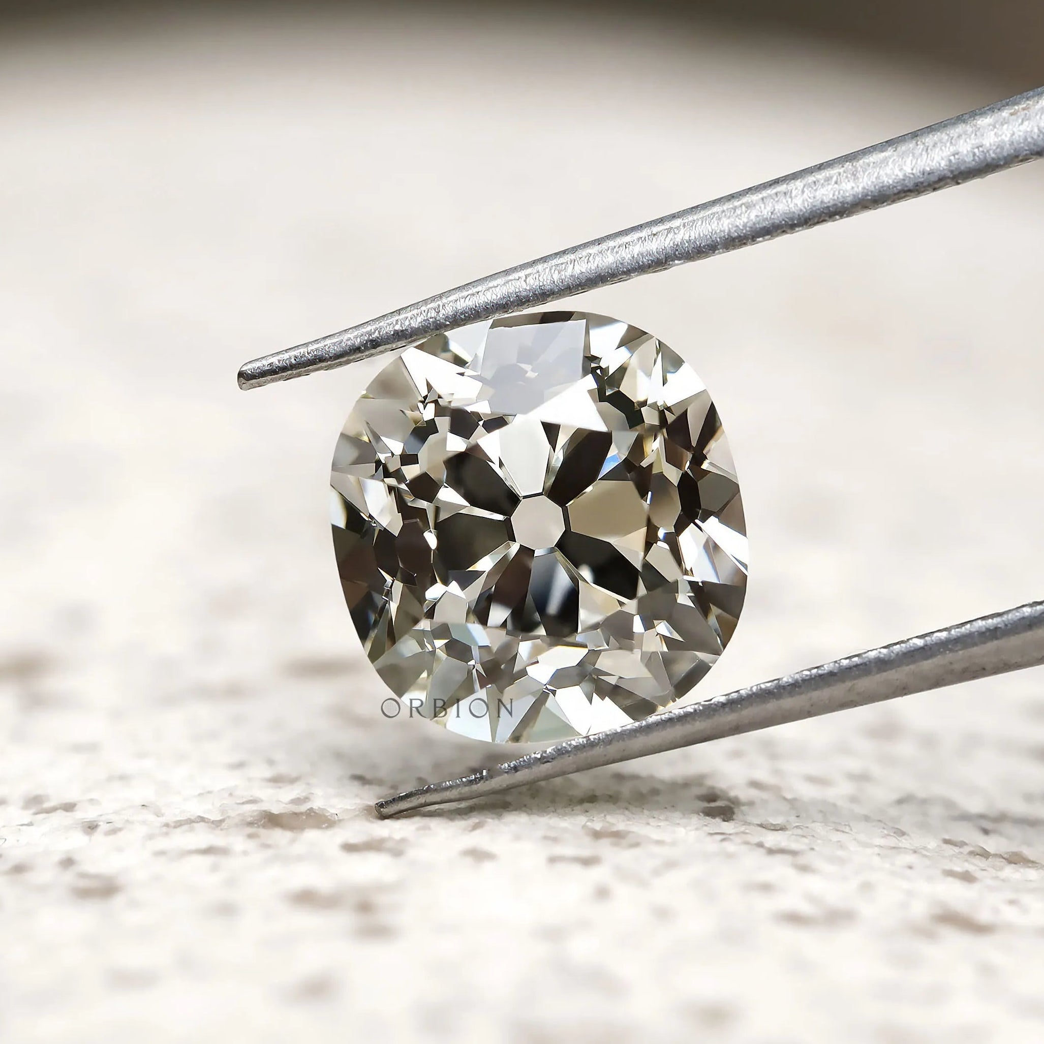 Elegant antique old mine cushion lab diamond 2.70 ct gemstone