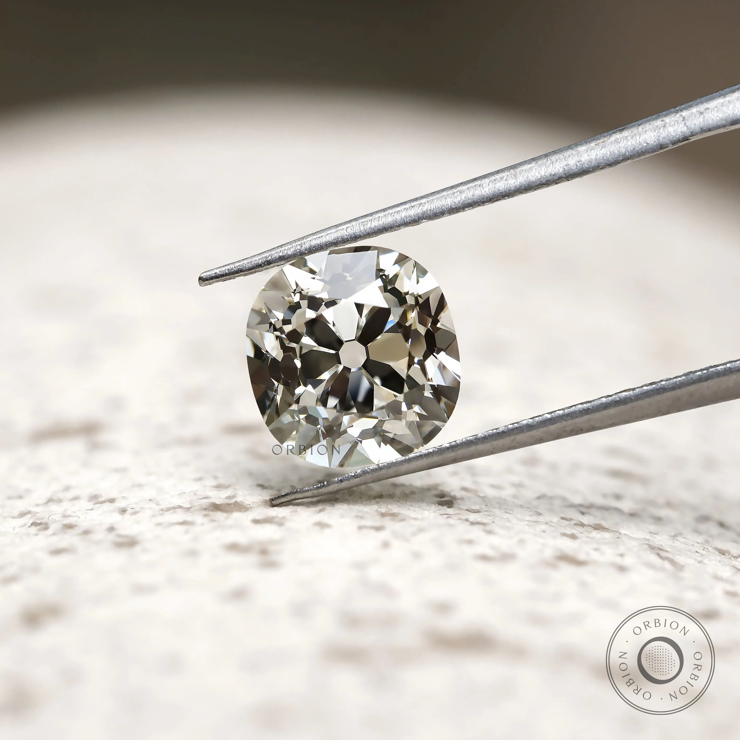 Elegant antique old mine cushion lab diamond 2.70 ct gemstone