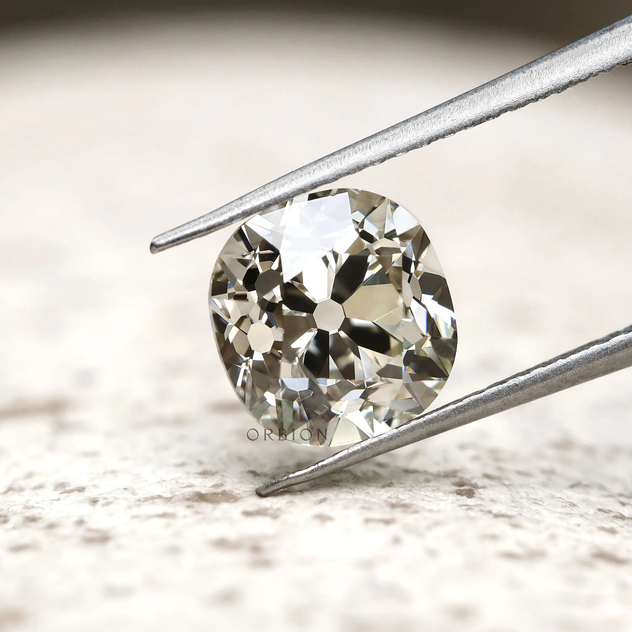 2.70 ct Cushion cut lab grown diamond with vintage sparkle