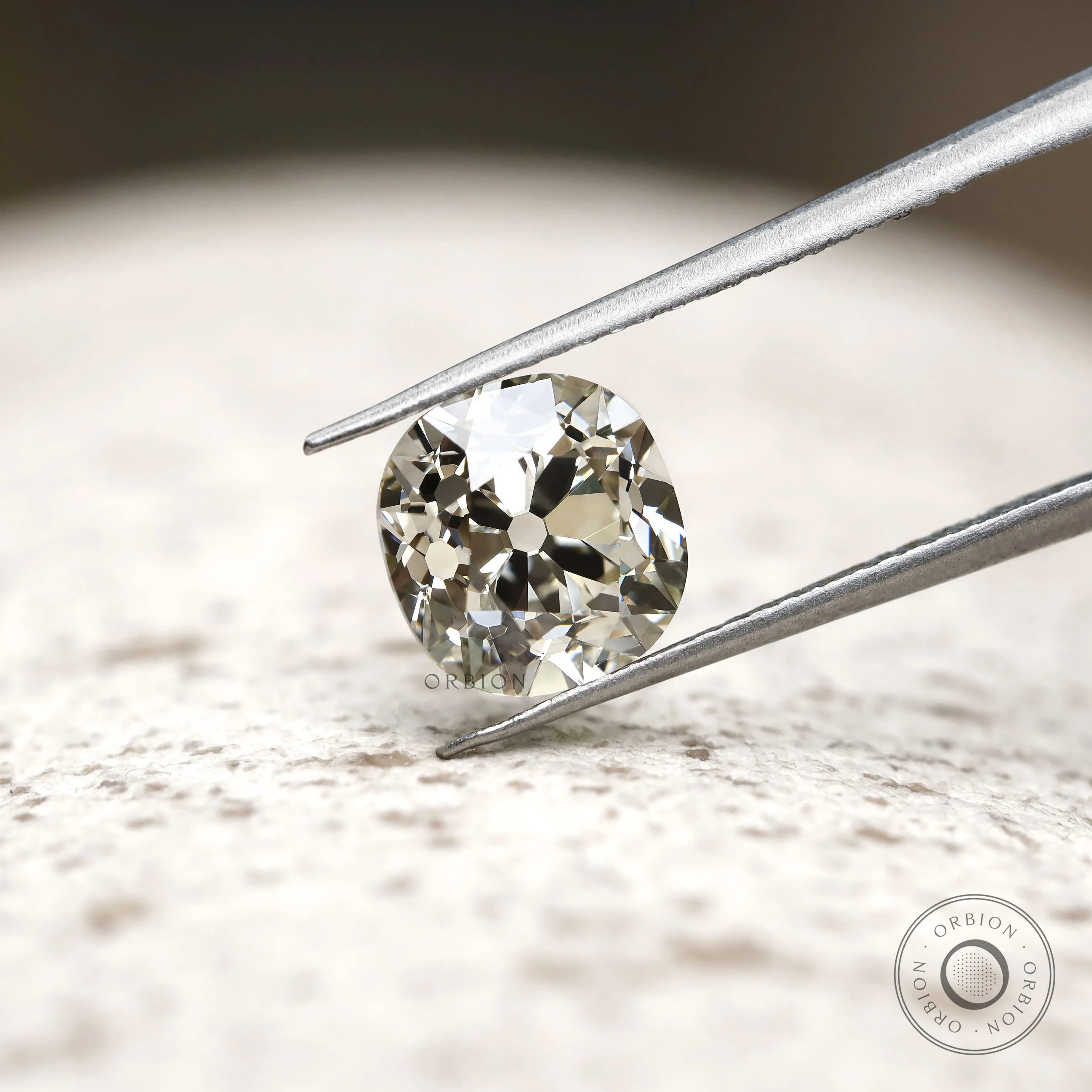 2.70 ct Cushion cut lab grown diamond with vintage sparkle