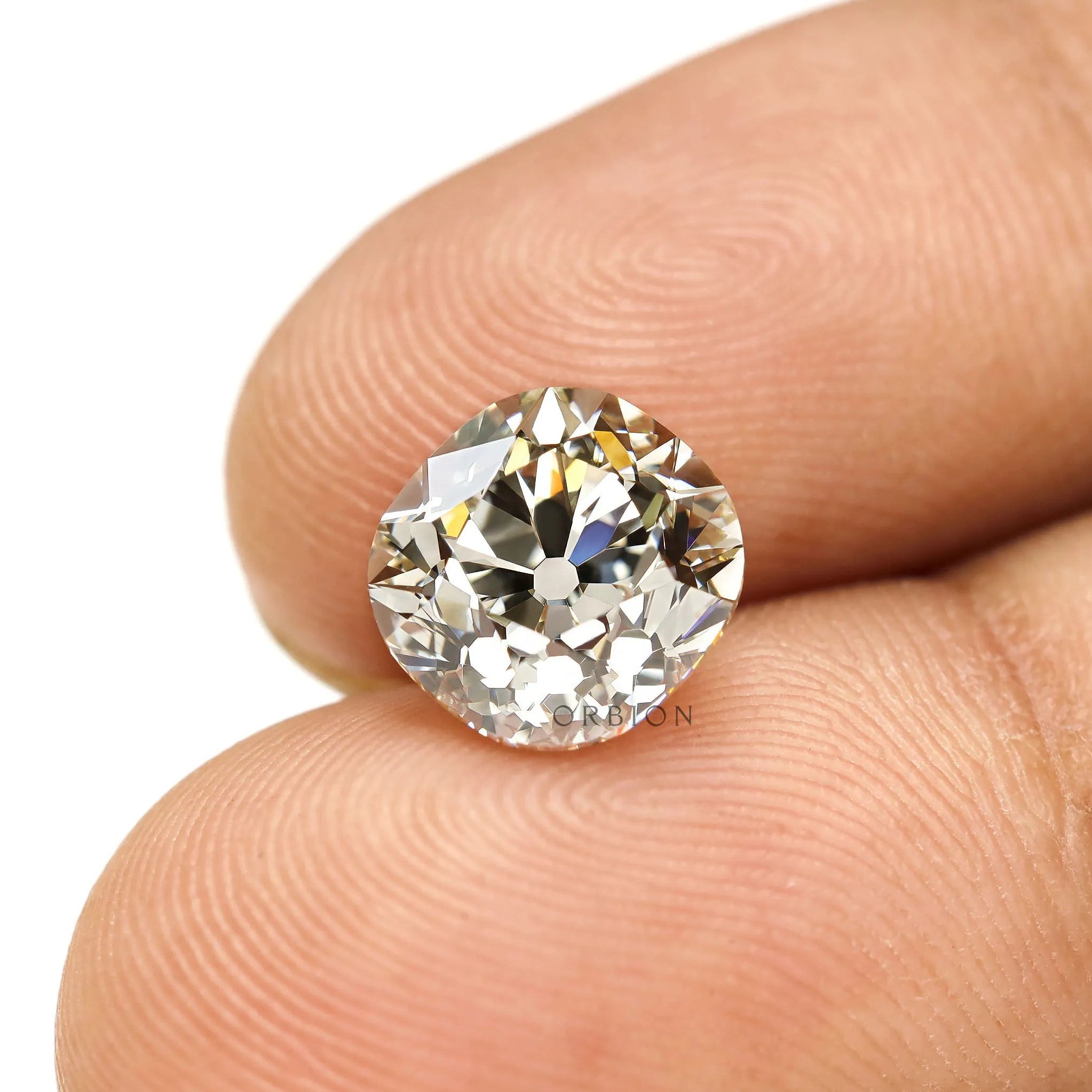 Custom jewelry cushion lab diamond 2.70 ct old mine cut