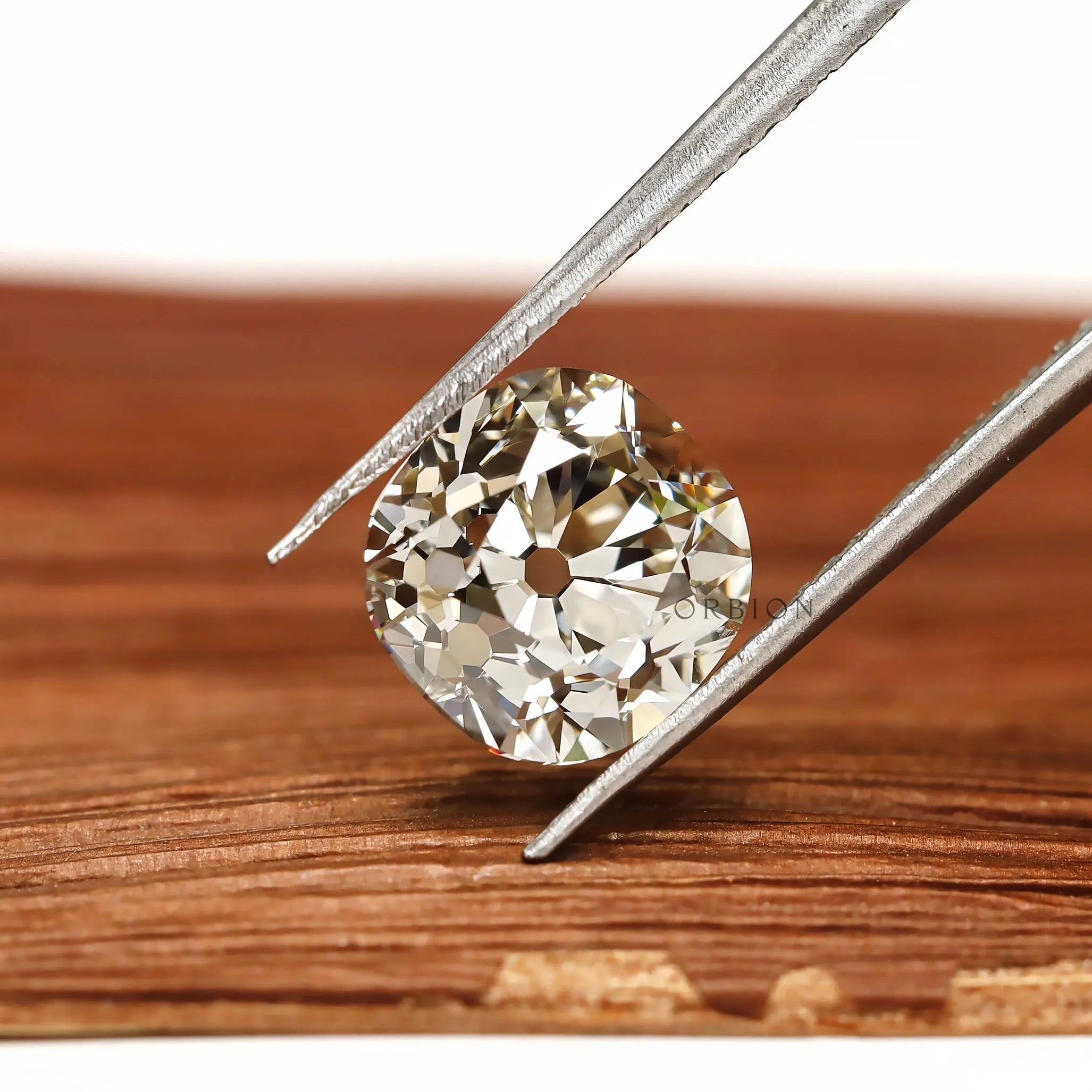 Loose cushion cut lab grown diamond 2.70 ct antique style stone