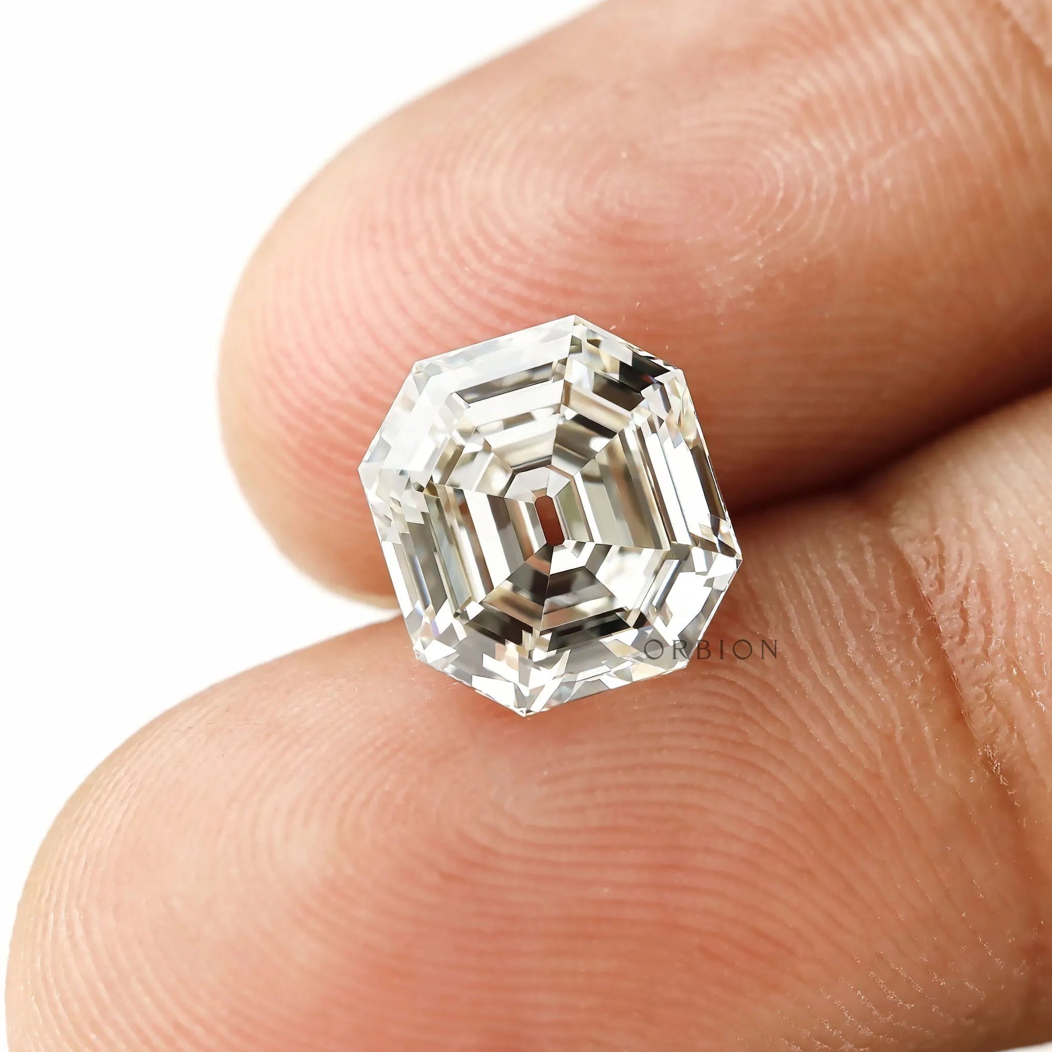 3 Ct asscher shaped vintage cut lab diamond 