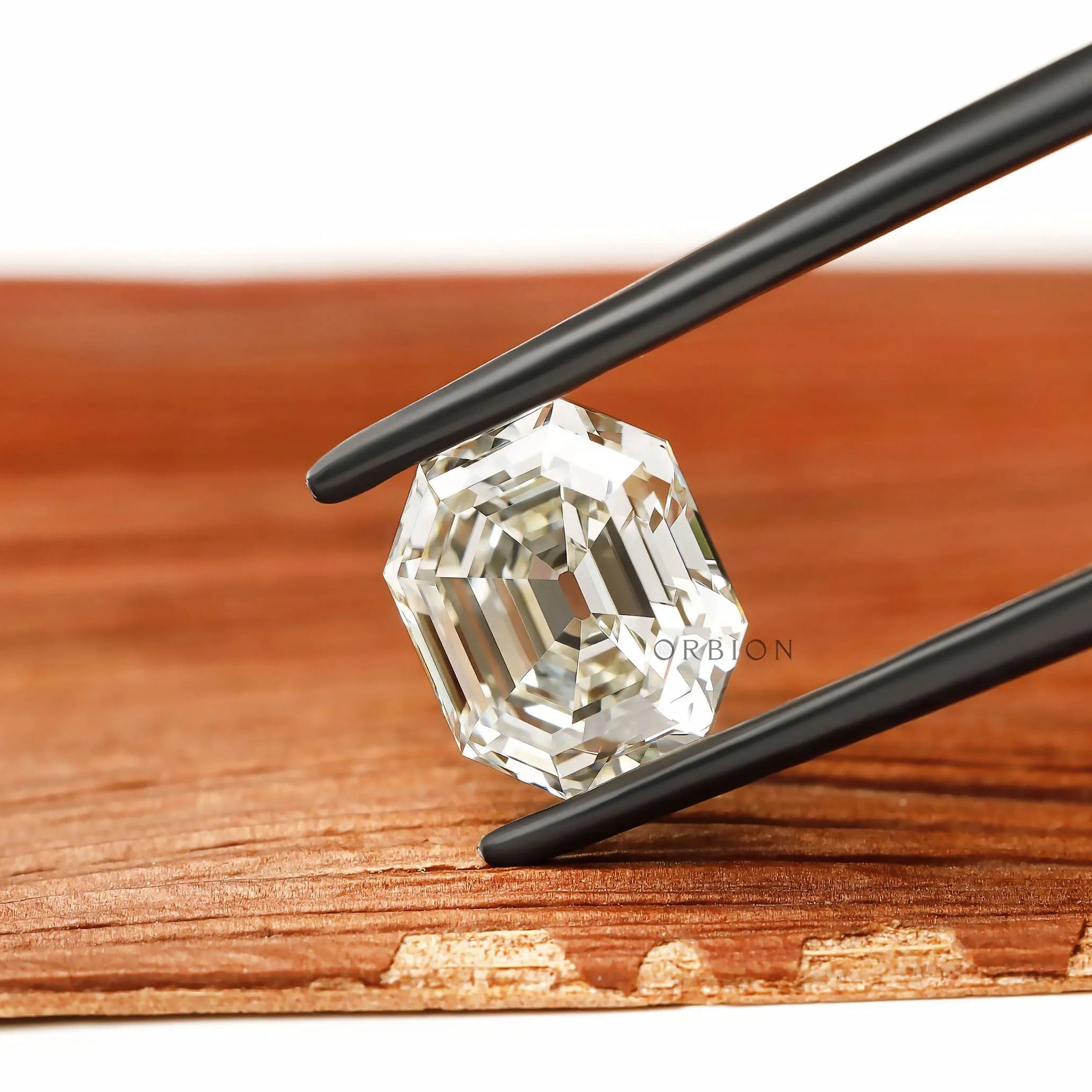 Loose accsher shaped old mine cut lab diamond