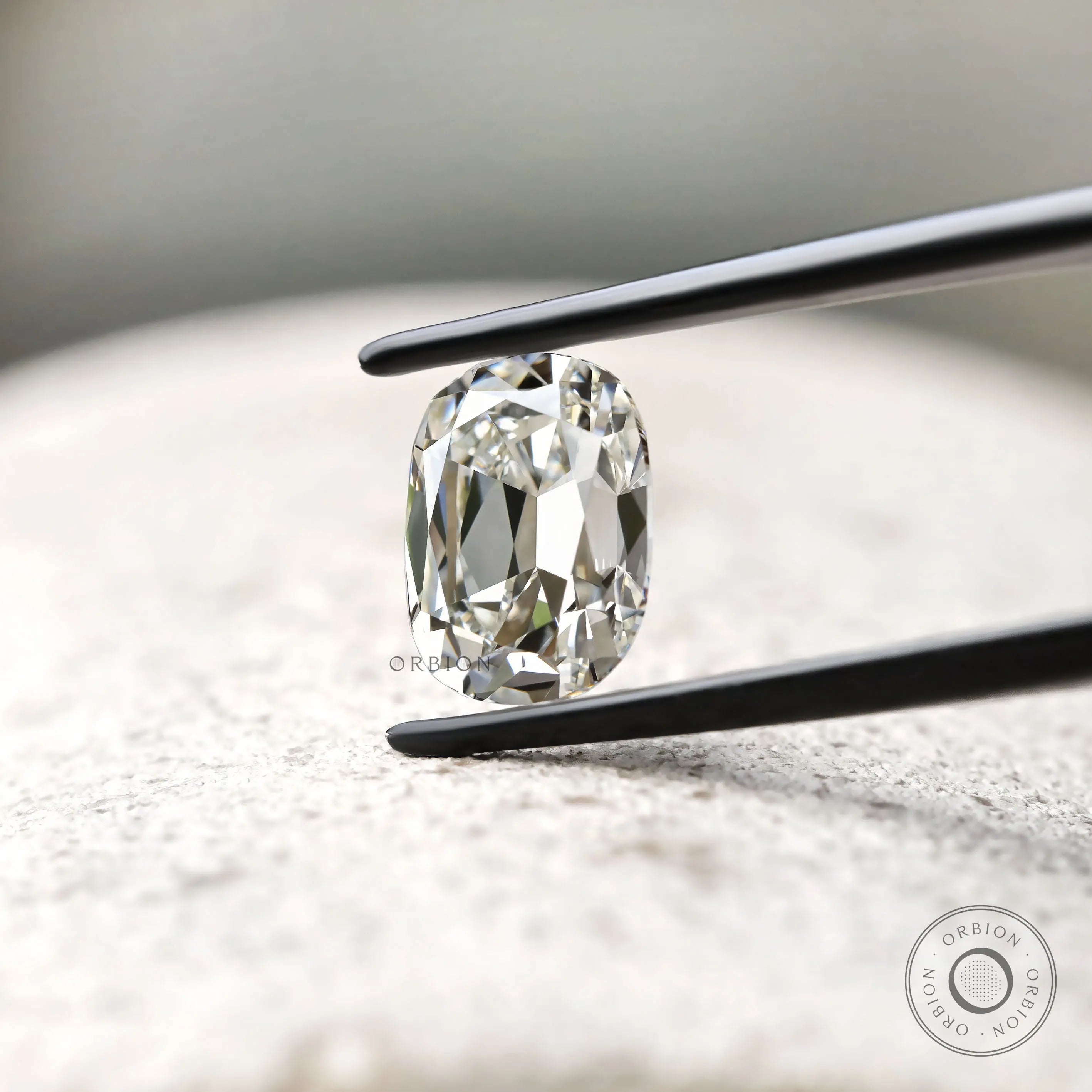 Elongated cushion 4 ct lab diamond loose stone with no culet detail