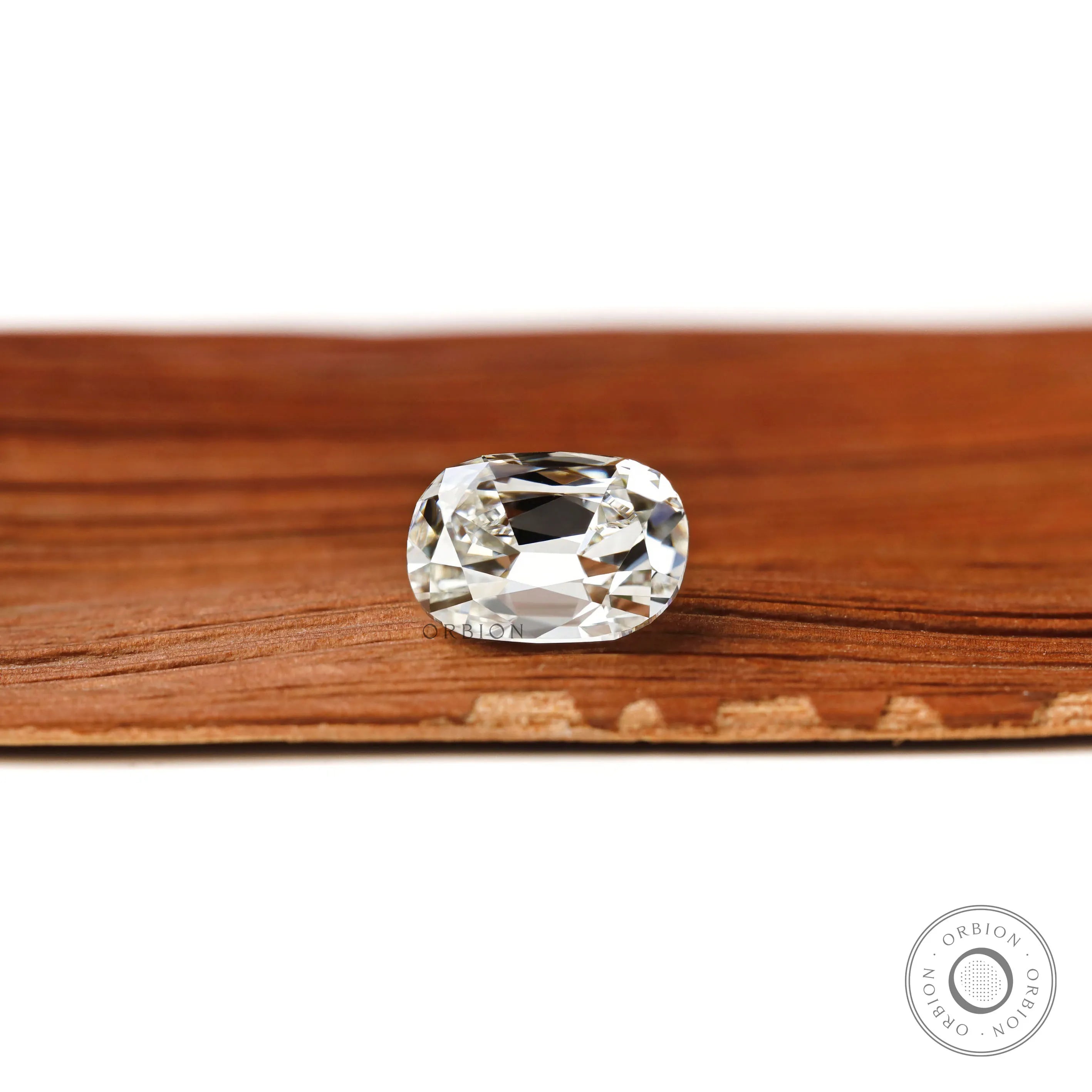 4 ct Elongated cushion lab diamond with clean base and antique faceting