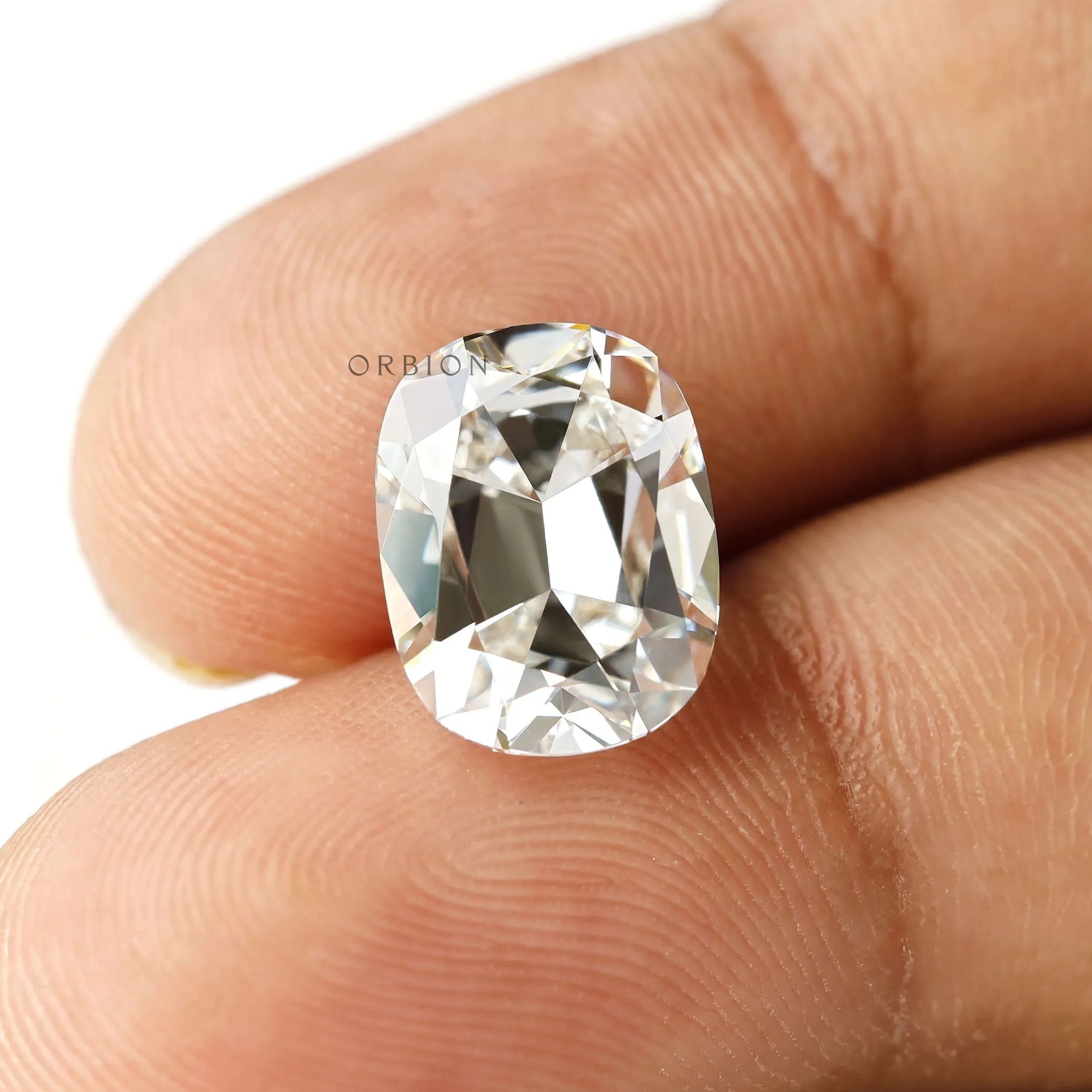 Elegant elongated cushion lab diamond 4 ct antique cut without culet