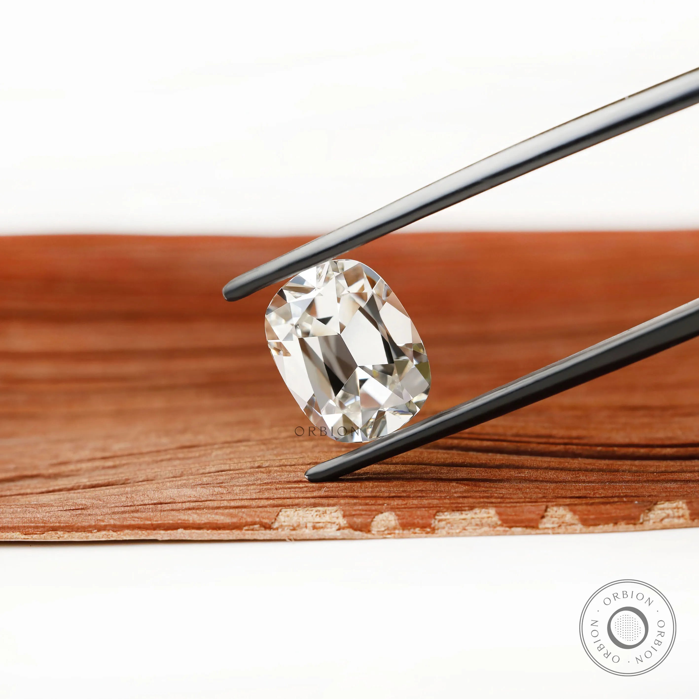 4 ct Lab grown diamond elongated cushion with old mine faceting no culet