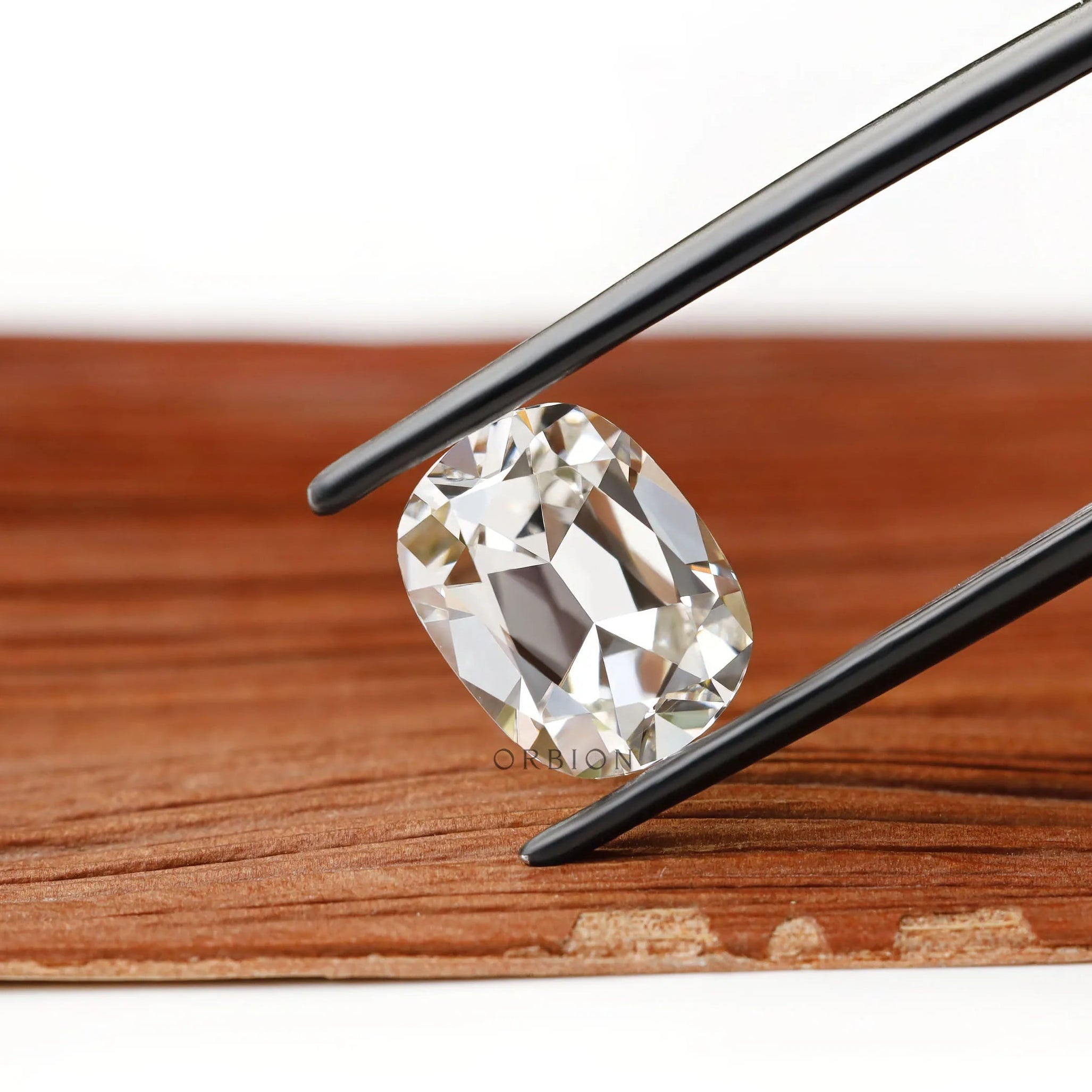 Loose 4 ct elongated cushion lab grown diamond old mine cut no culet