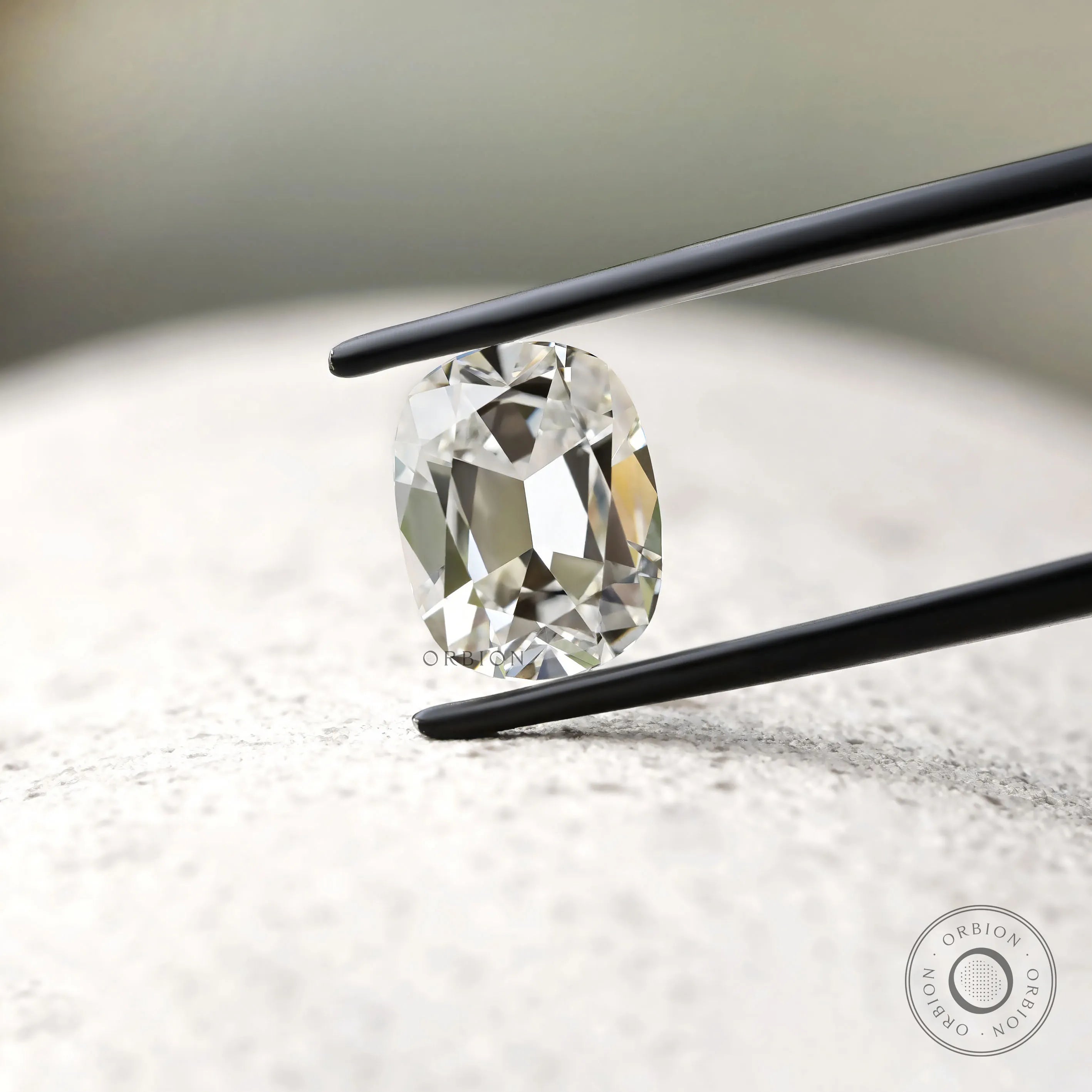 Elongated cushion lab diamond 4 ct antique cut with smooth culet finish