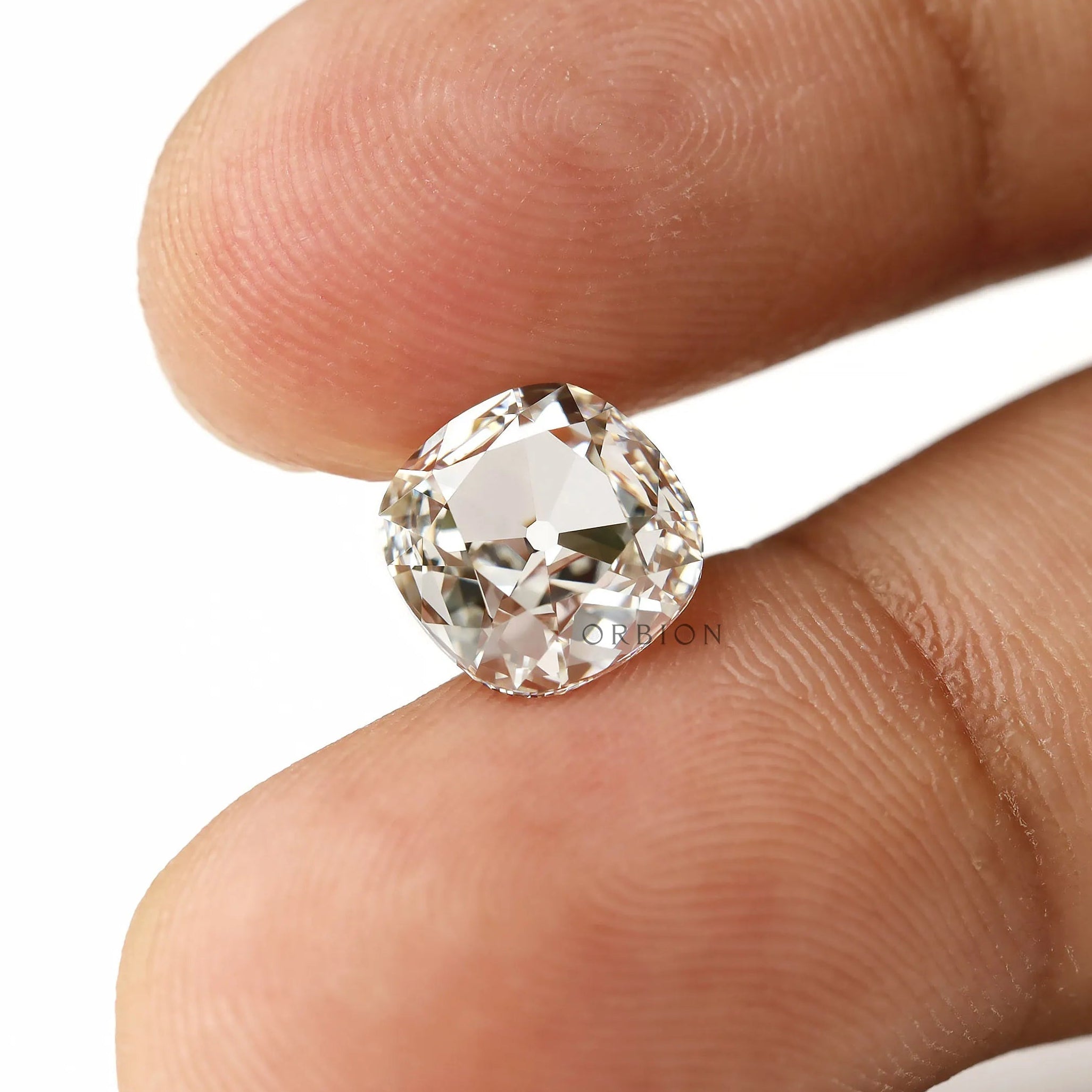 Off white cushion diamond loose solitaire