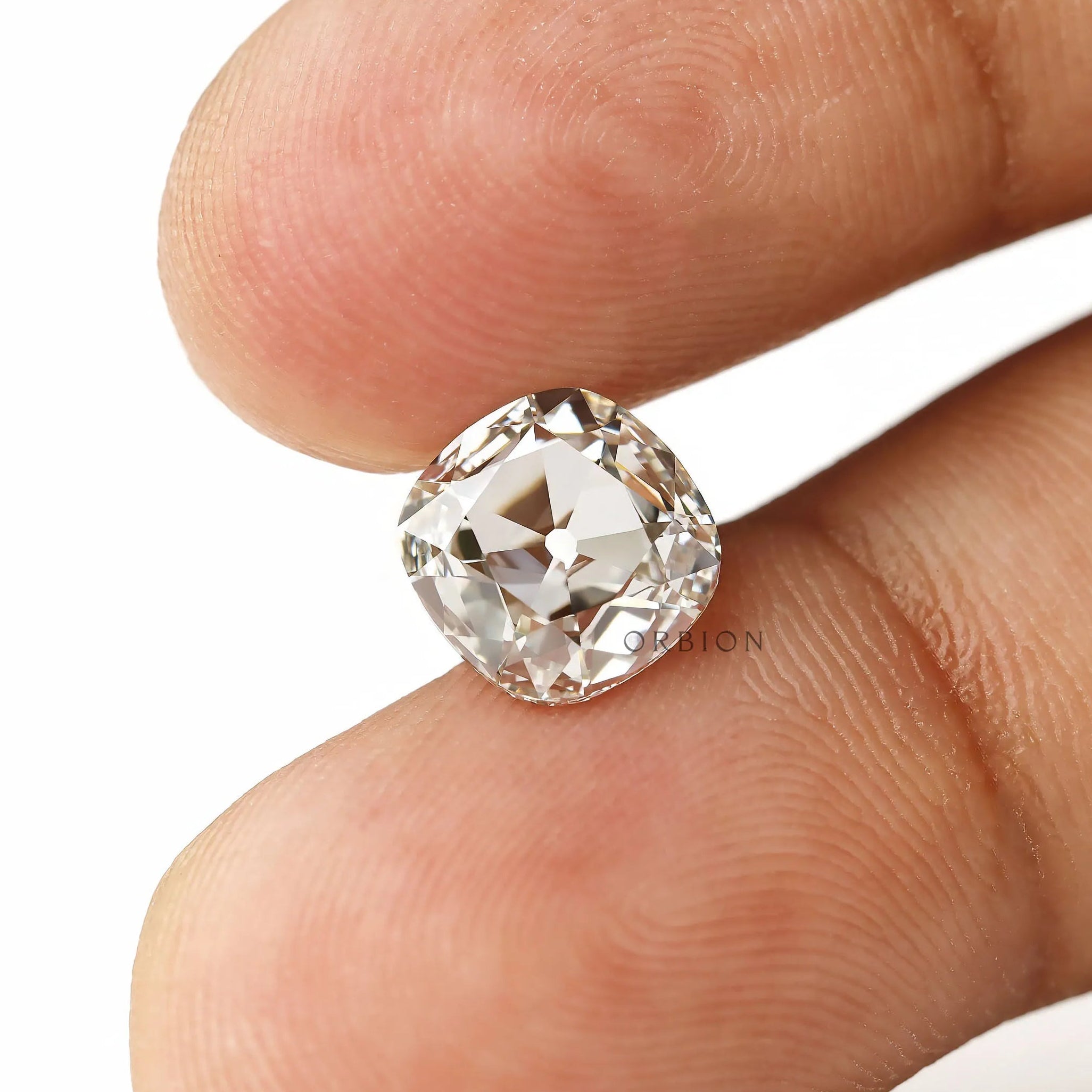 Old cut cushion lab diamond loose stone 1.60 ct
