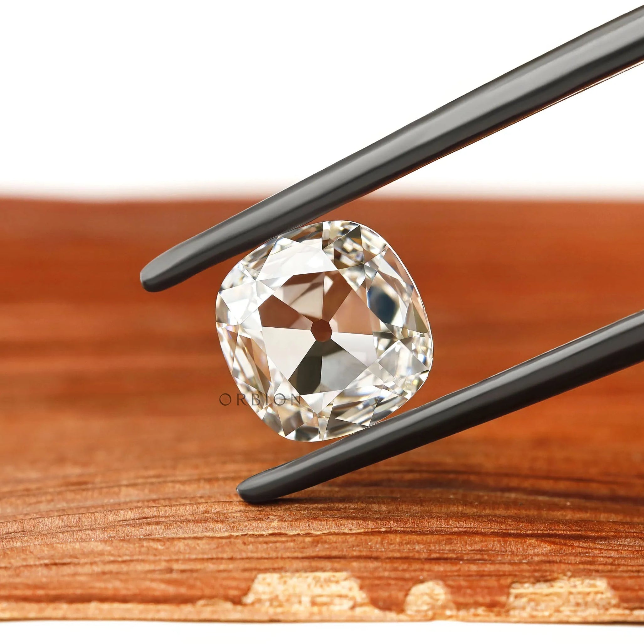 Old mine elongated cushion lab grown diamond loose