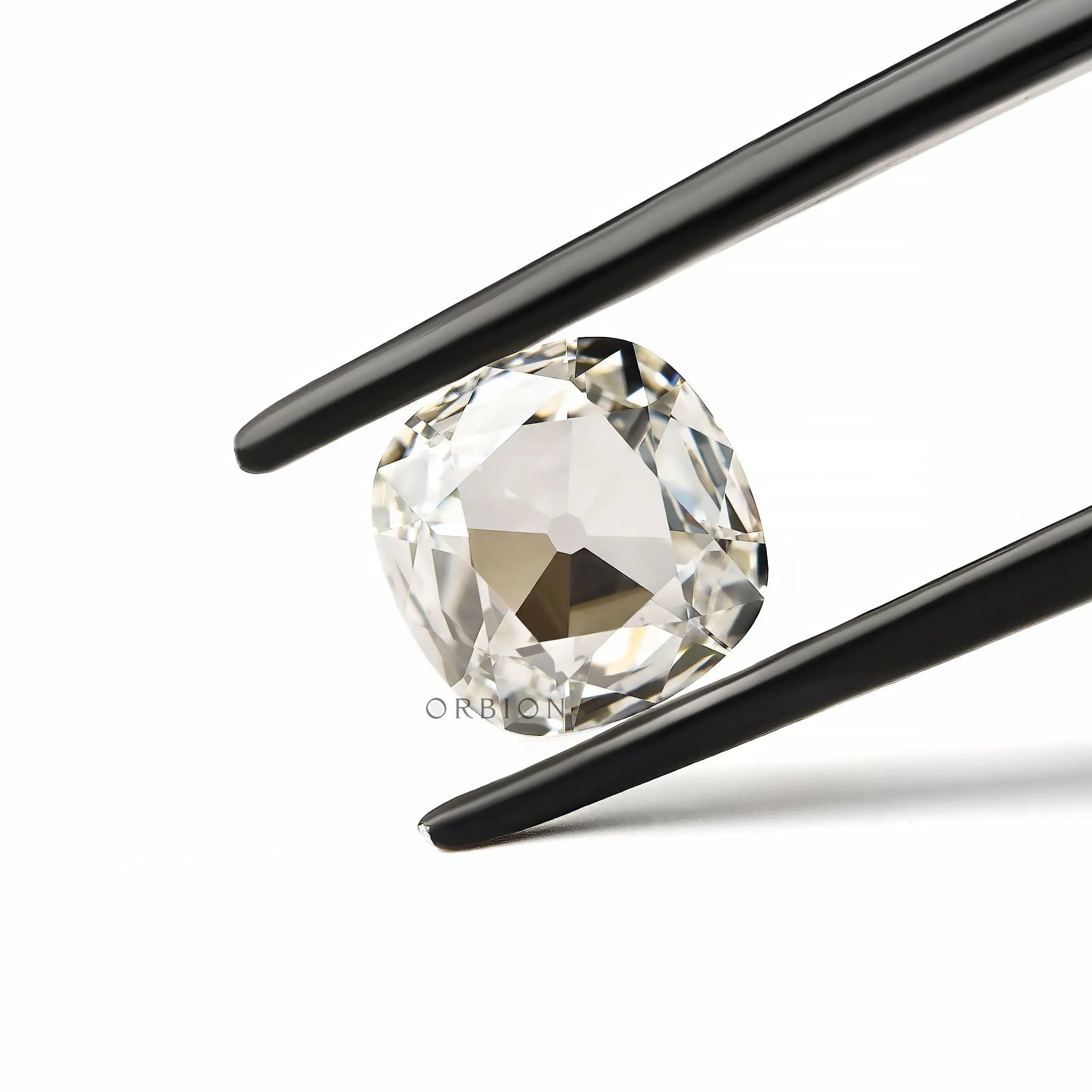 Vintage cut cushion shaped lab grown diamond loose