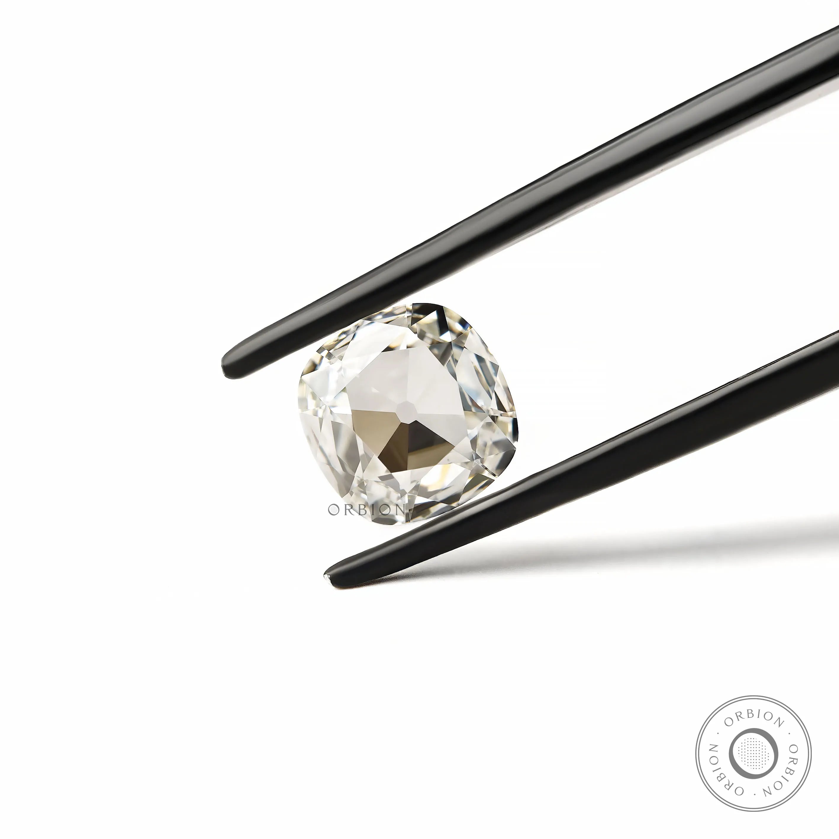 Vintage cut cushion shaped lab grown diamond loose