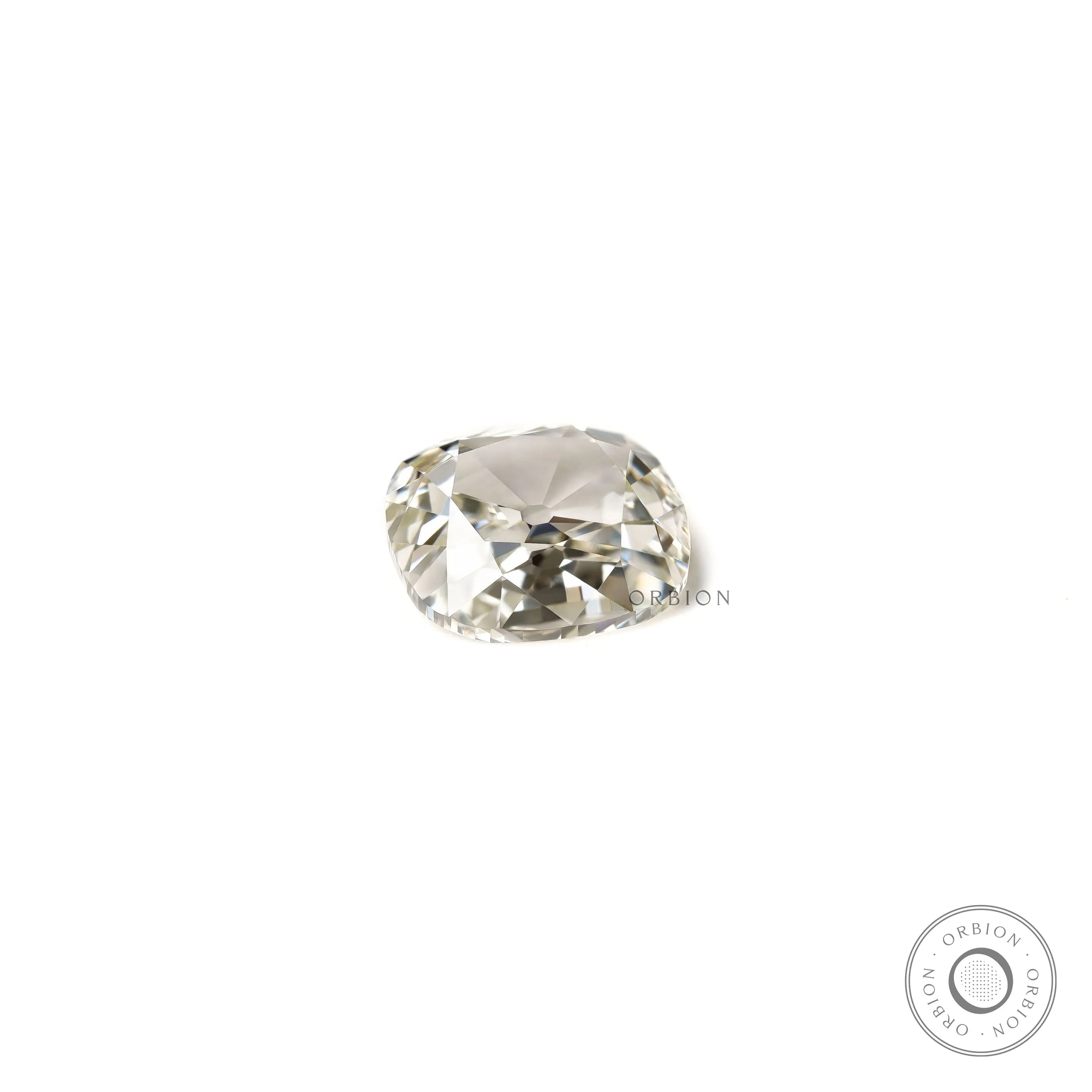 Antique cut off white cushion diamond solitaire