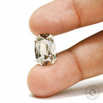 Custom jewelry elongated cushion omc lab diamond 4 ct off white gemstone