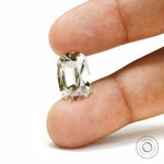 Off white elongated cushion lab diamond 4 ct old mine cut
