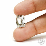 Off white elongated cushion lab diamond 4 ct old mine cut