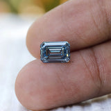Blue lab diamond 3 ct emerald cut loose fancy gemstone