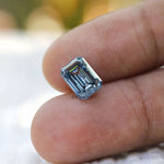 Fancy blue lab grown diamond emerald cut