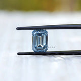 3 ct Emerald cut blue lab grown diamond fancy color loose gemstone