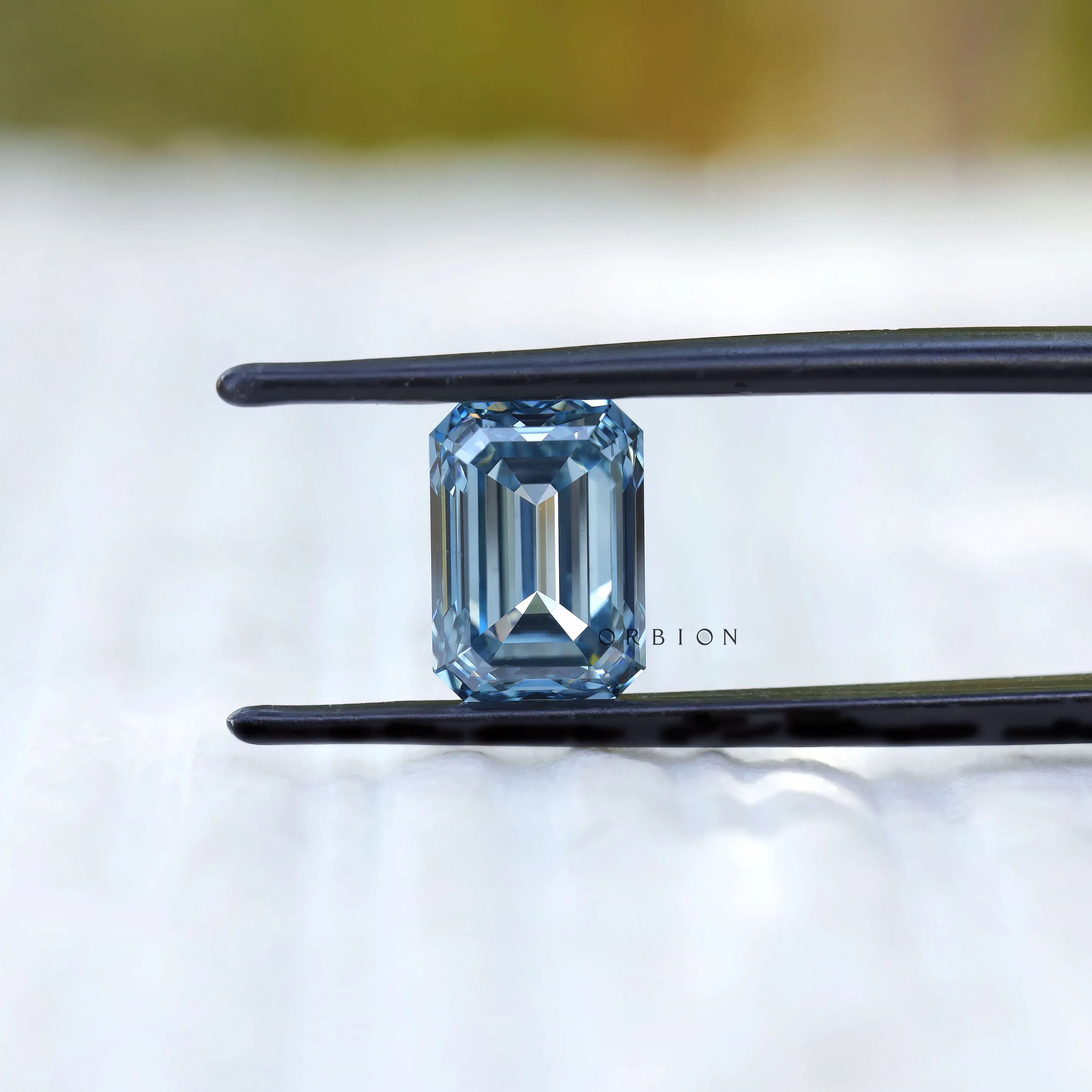3 ct Emerald cut blue lab grown diamond fancy color loose gemstone