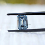 Vibrant blue lab diamond 3 ct emerald cut fancy color stone
