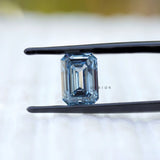 Vibrant blue lab diamond 3 ct emerald cut fancy color stone