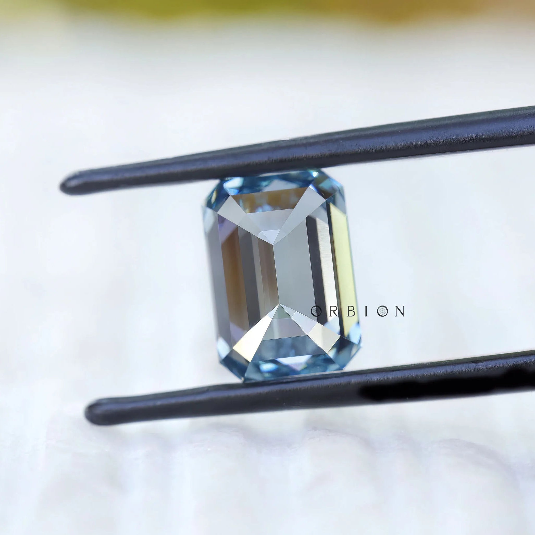 Rich blue emerald cut lab diamond 3 ct loose fancy color gem
