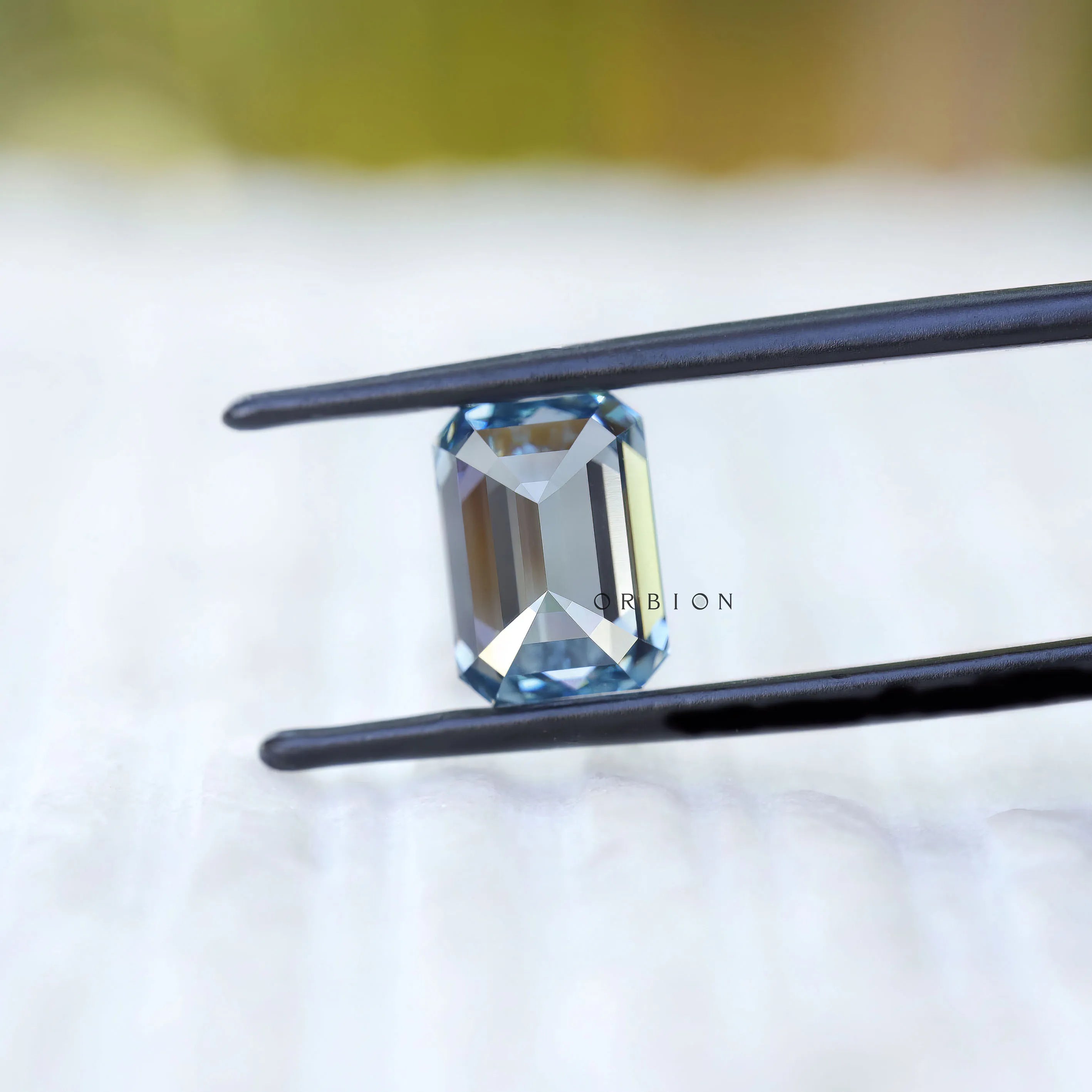 Rich blue emerald cut lab diamond 3 ct loose fancy color gem