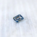 Emerald cut blue lab grown diamond 3 ct with deep color tone