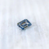 Emerald cut blue lab grown diamond 3 ct with deep color tone