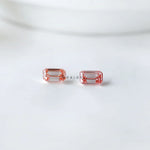 Emerald shaped pink lab diamond pair for custom earrings loose stones