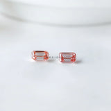 Emerald shaped pink lab diamond pair for custom earrings loose stones