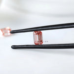 Elegant emerald cut pink lab diamond pair for stud earrings