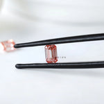Pair of pink lab diamonds in emerald shape for bespoke earrings