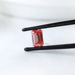 0.73 ct Emerald cut fancy vivid pink lab grown diamond loose gemstone