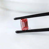 0.73 ct Pink lab grown diamond with emerald cut step facets