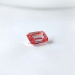 Emerald cut pink lab grown diamond 0.73 ct vibrant loose gem
