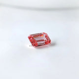 Emerald cut pink lab grown diamond 0.73 ct vibrant loose gem