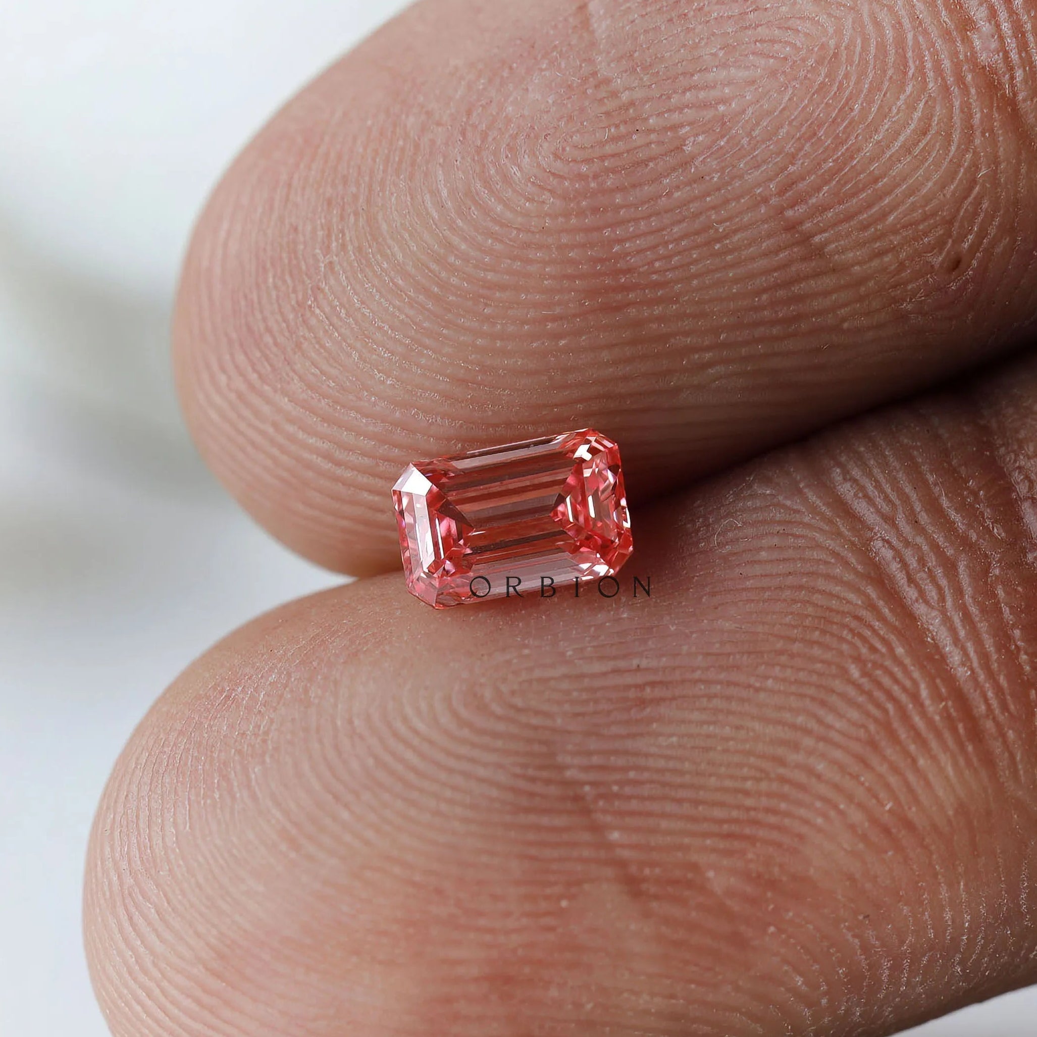 0.73 ct Fancy pink lab diamond emerald shape fine gemstone