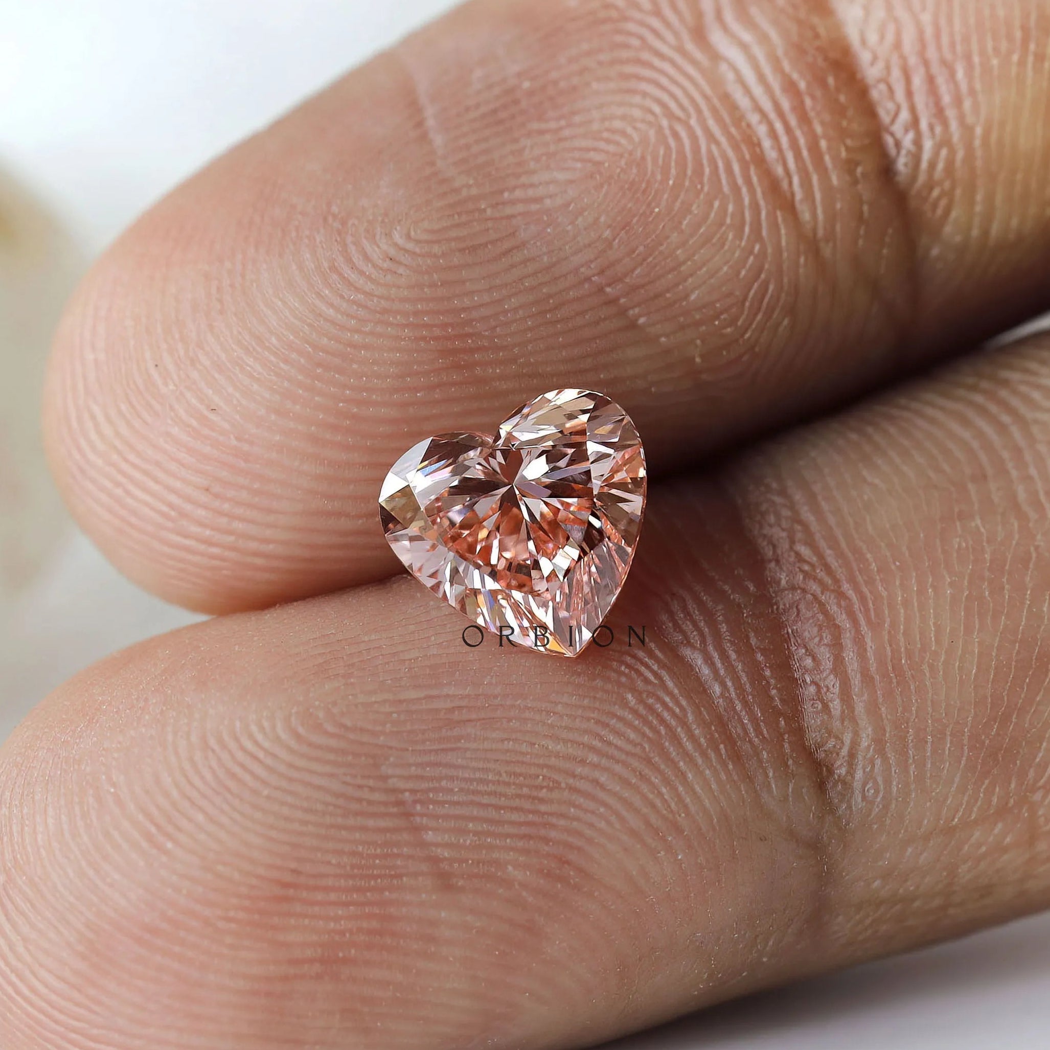 1.70 ct Heart shaped lab diamond with intense pink color gemstone