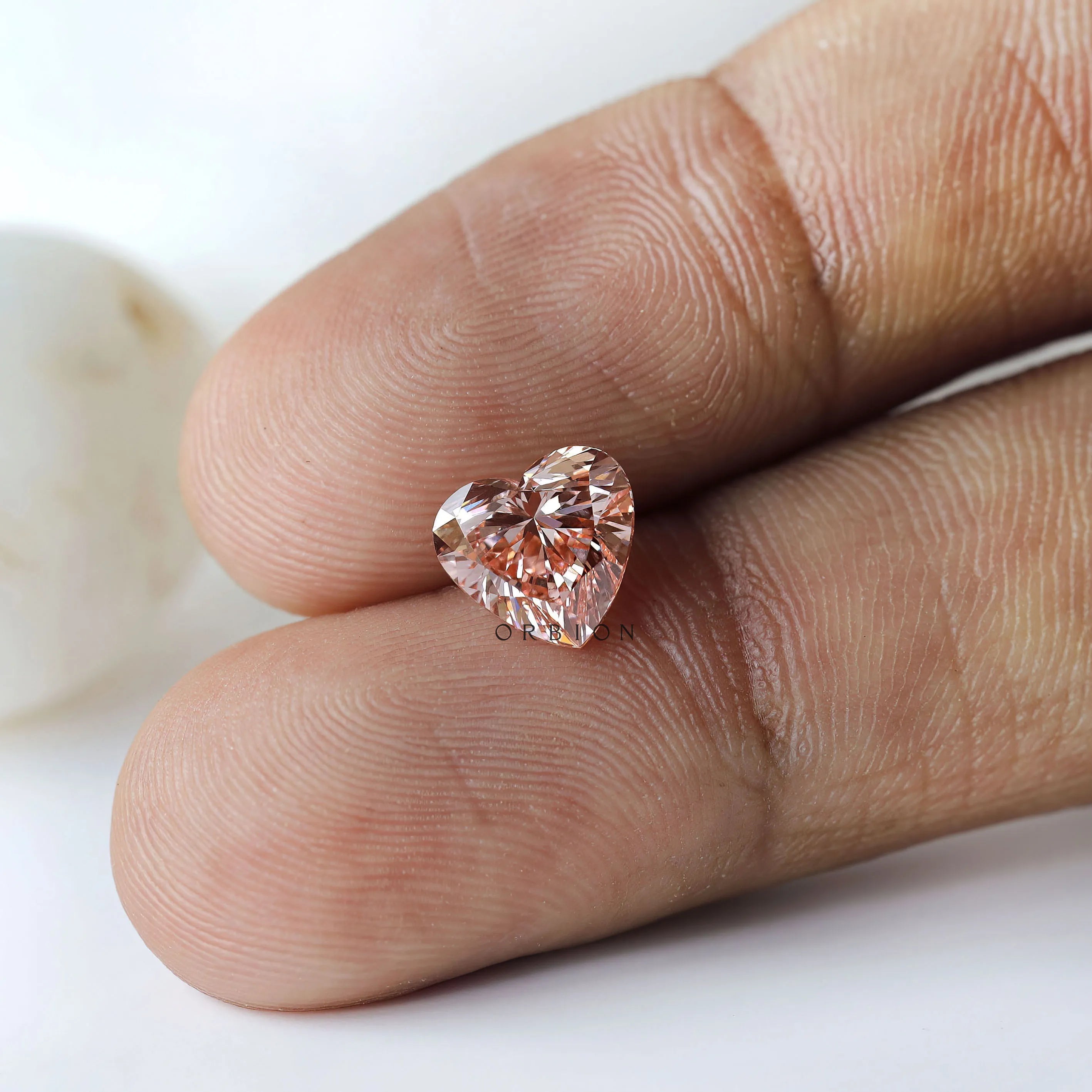 1.70 ct Heart shaped lab diamond with intense pink color gemstone