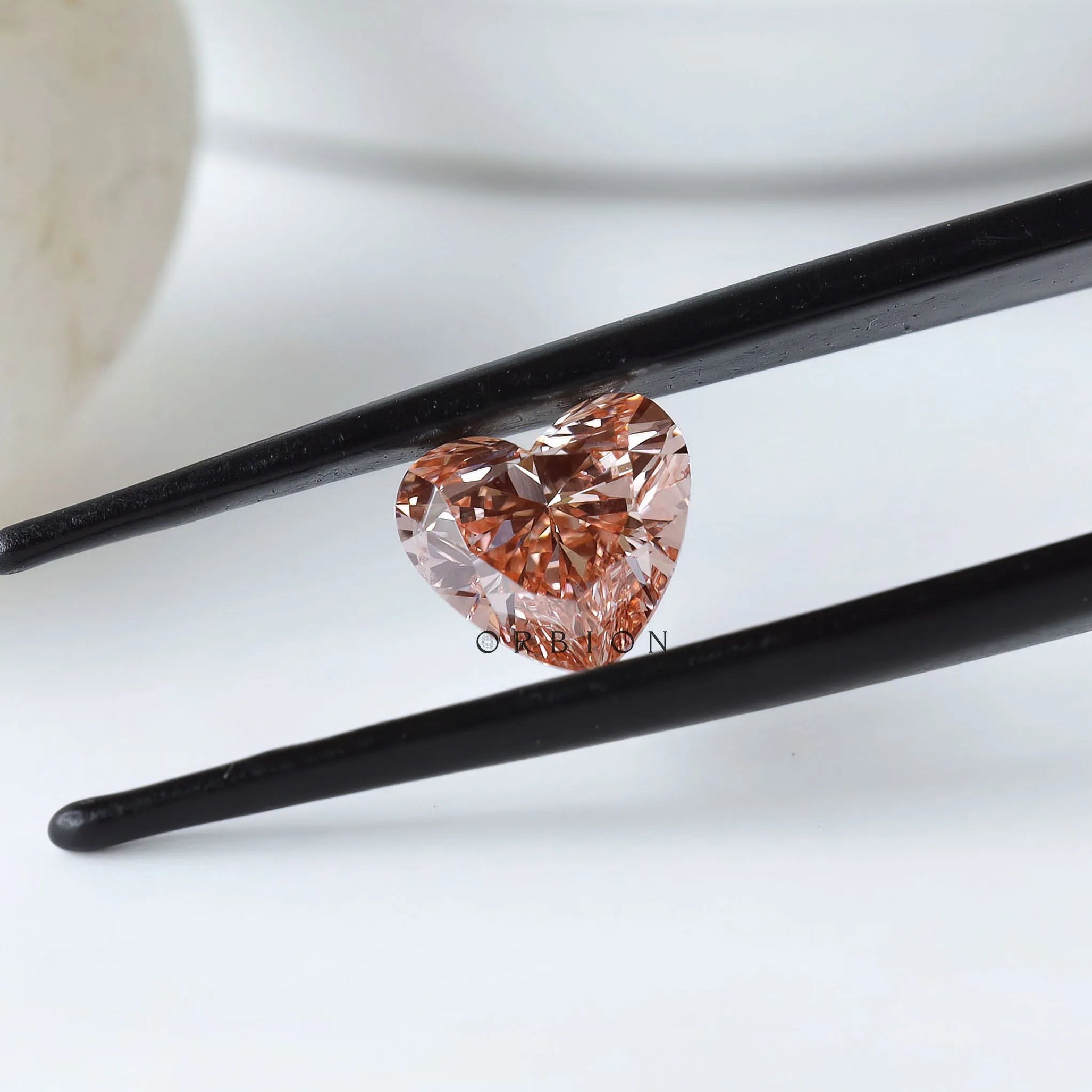 1.70 ct Pink lab grown diamond heart shape vibrant loose gem