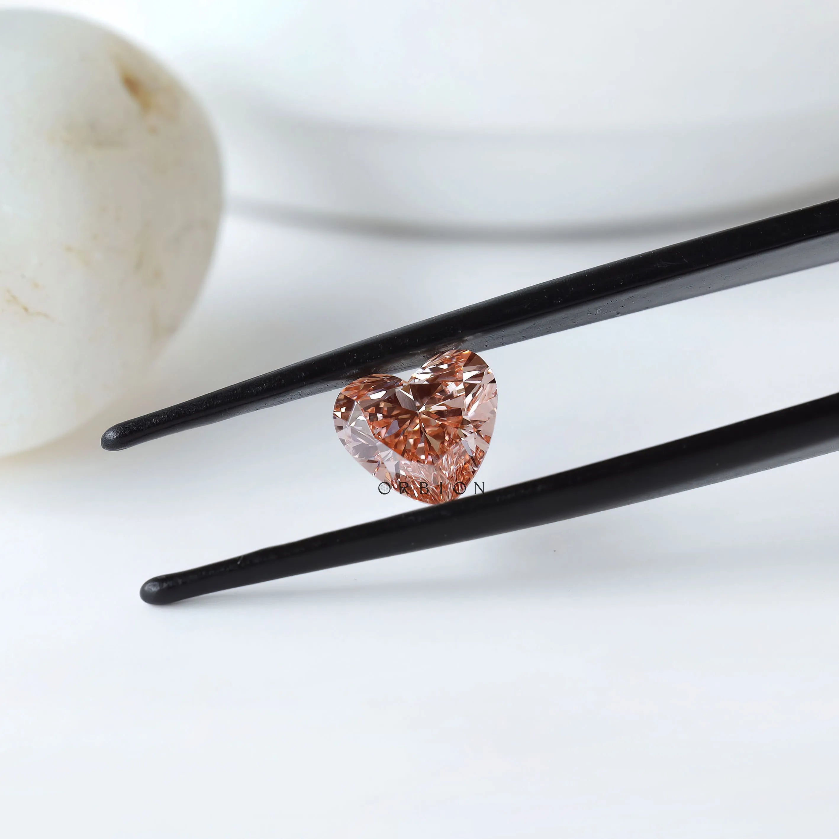 1.70 ct Pink lab grown diamond heart shape vibrant loose gem