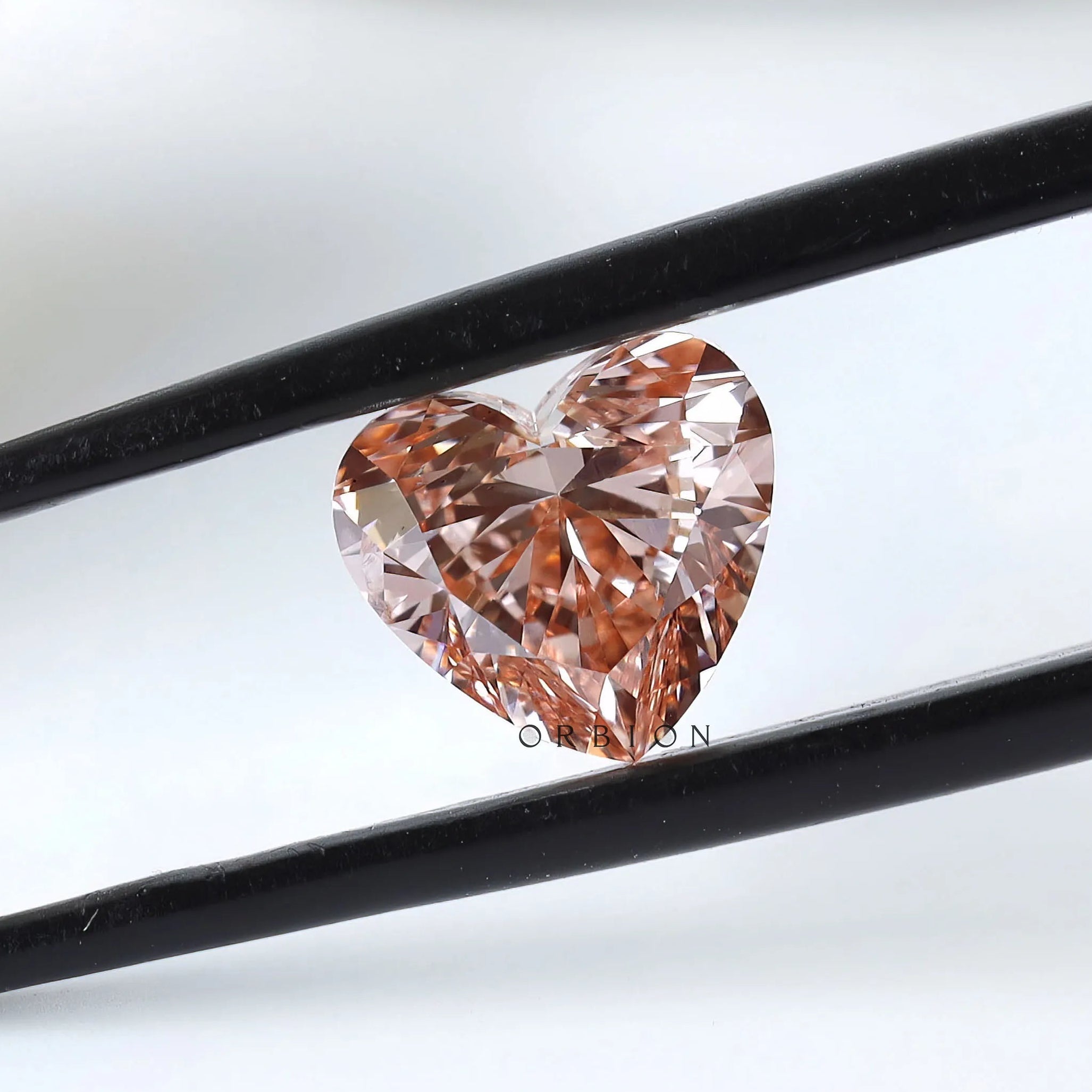 1.70 ct Heart shaped fancy vivid pink lab grown diamond loose gemstone