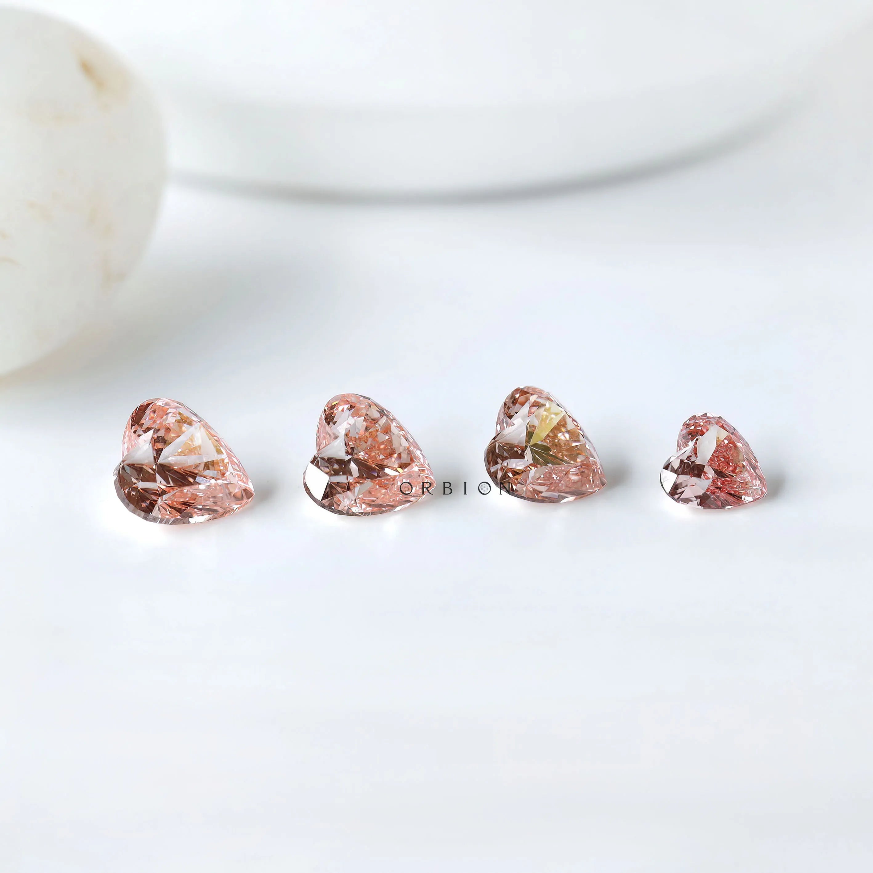Intense pink heart lab grown diamond 2 ct loose gem